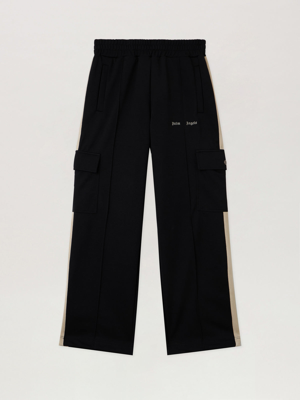 PALM ANGELS Classic Logo Cargo Track Pant BLACK - OFF WHITE PMCJ04BF25FAB001