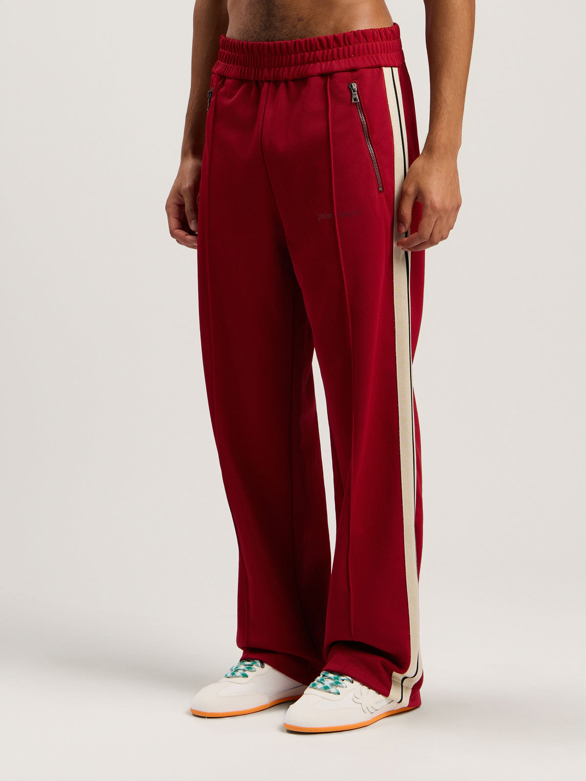 PALM ANGELS Classic Logo Zip-Up Track Pants RED - OFF WHITE PMCJ04HF25FAB001