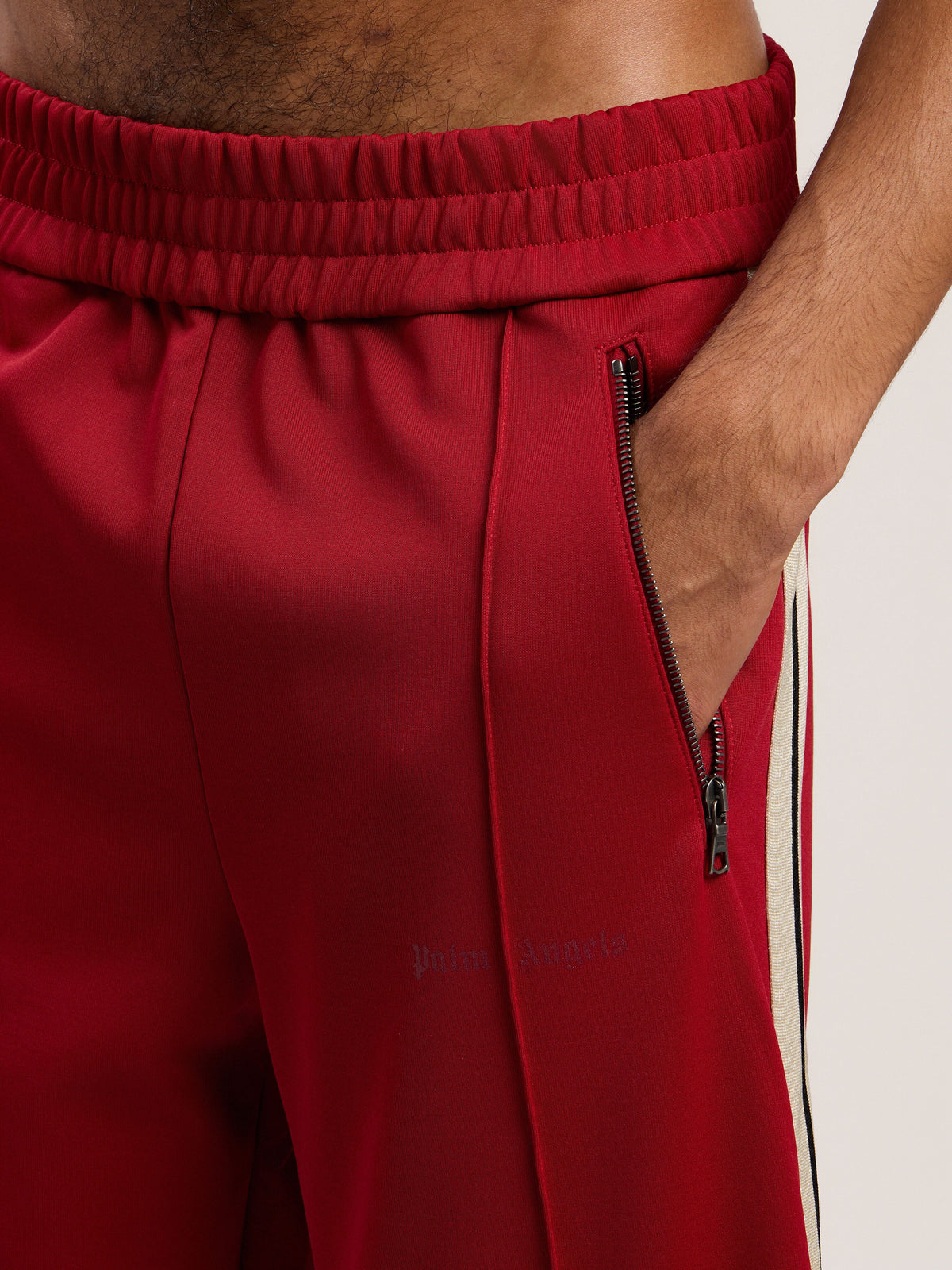 PALM ANGELS Classic Logo Zip-Up Track Pants RED - OFF WHITE PMCJ04HF25FAB001