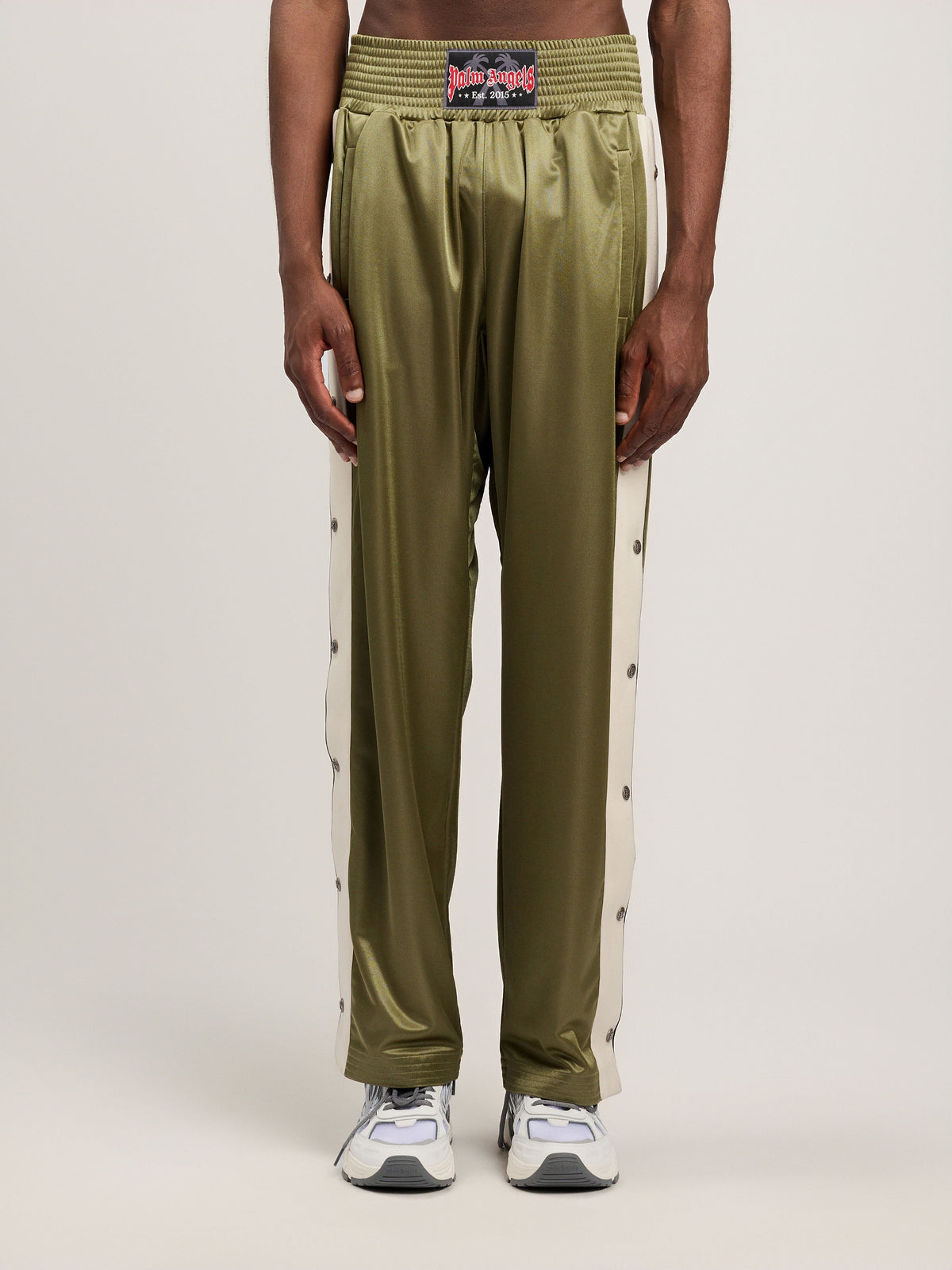PALM ANGELS Boxe Track Pants MILITARY GREEN BLACK PMCJ04IS26FAB001