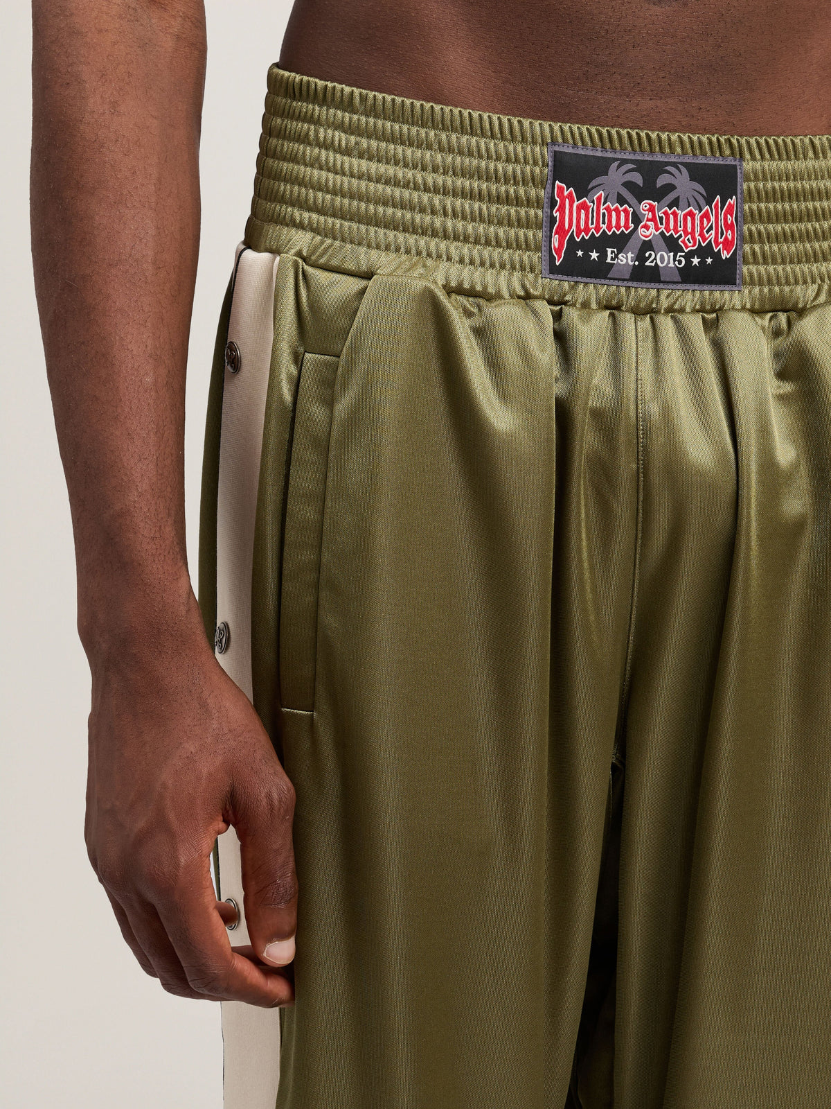 PALM ANGELS Boxe Track Pants MILITARY GREEN BLACK PMCJ04IS26FAB001