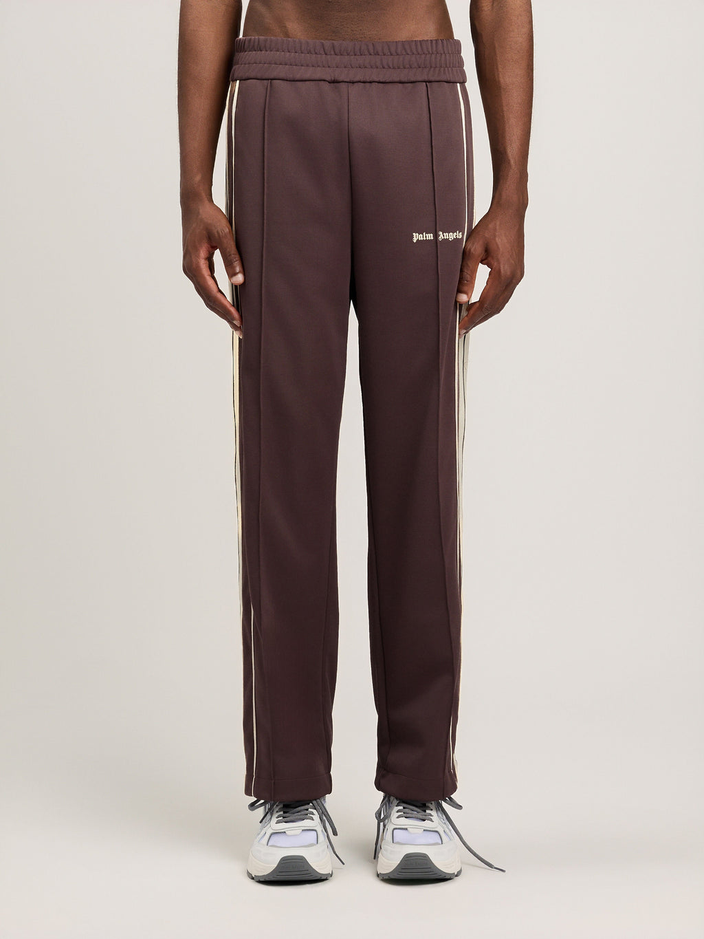 PALM ANGELS Classic Logo Vintage Track Pants BROWN OFF WHITE PMCJ04JS26FAB001