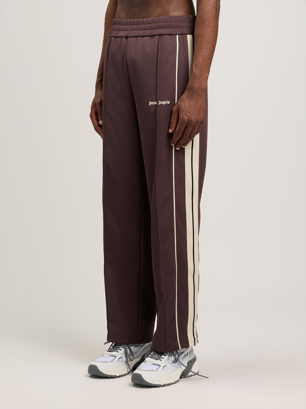 PALM ANGELS Classic Logo Vintage Track Pants BROWN OFF WHITE PMCJ04JS26FAB001