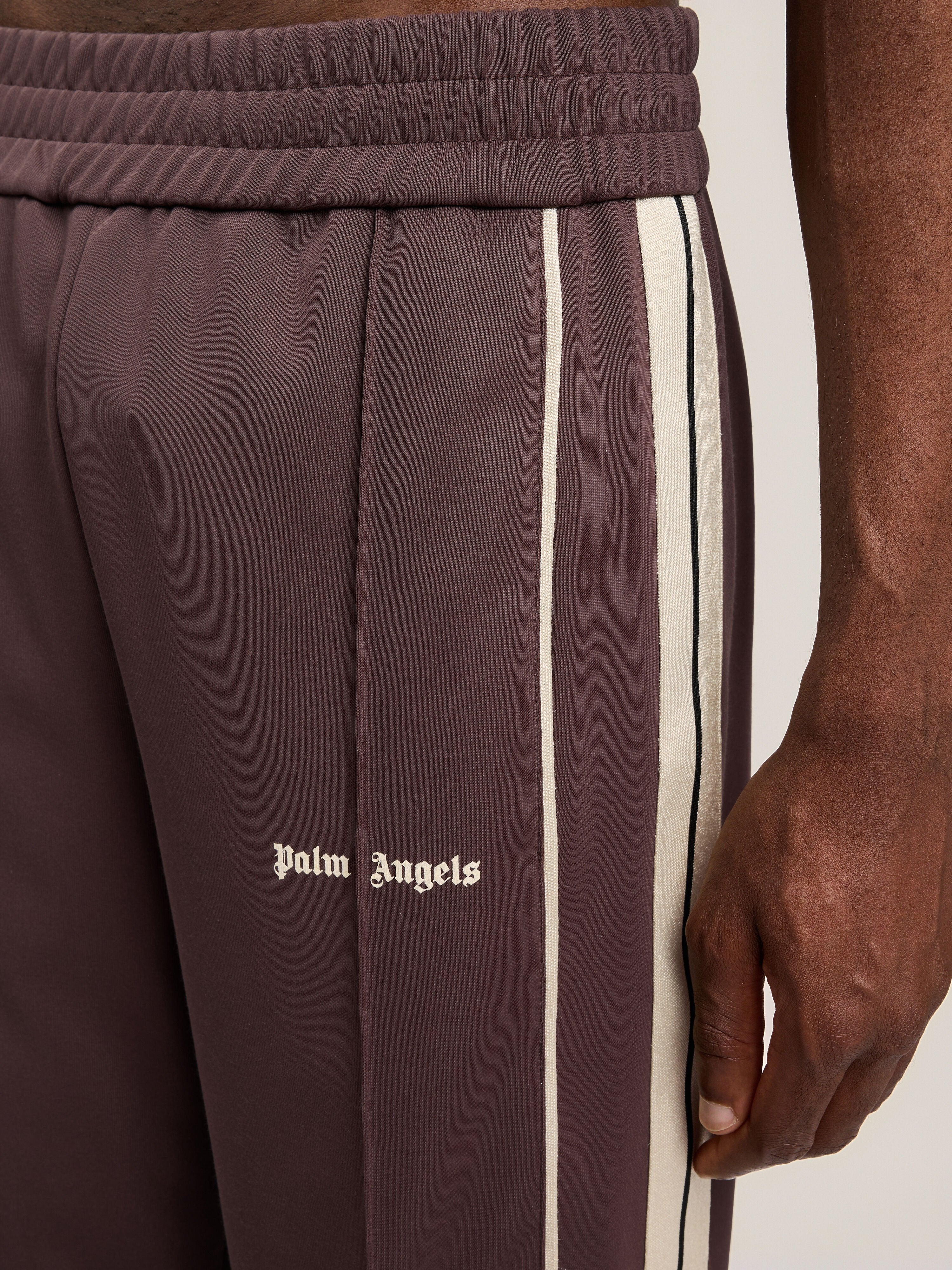PALM ANGELS Classic Logo Vintage Track Pants BROWN OFF WHITE PMCJ04JS26FAB001