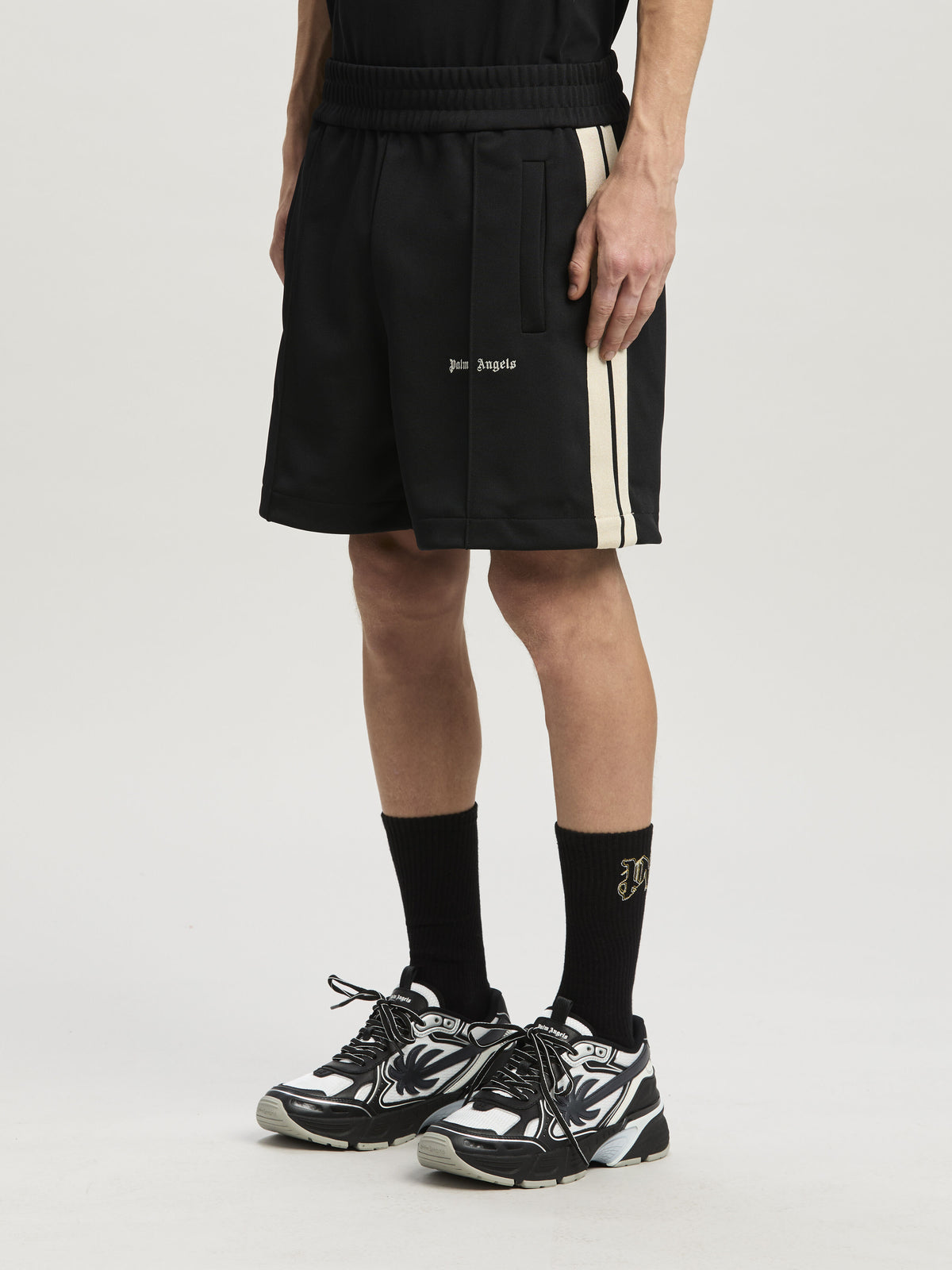 PALM ANGELS  BLACK OFF WHITE PMCL004C99FAB001