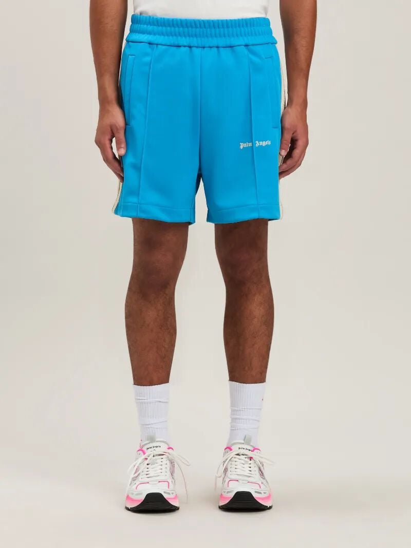 PALM ANGELS  CLASSIC LOGO TRACK SHORTS LIGHT BLUE - O LIGHT BLUE - OFF WHITE PMCL004S25FAB001