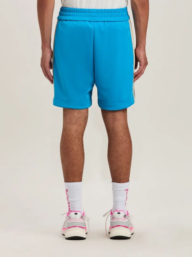 PALM ANGELS  CLASSIC LOGO TRACK SHORTS LIGHT BLUE - O LIGHT BLUE - OFF WHITE PMCL004S25FAB001