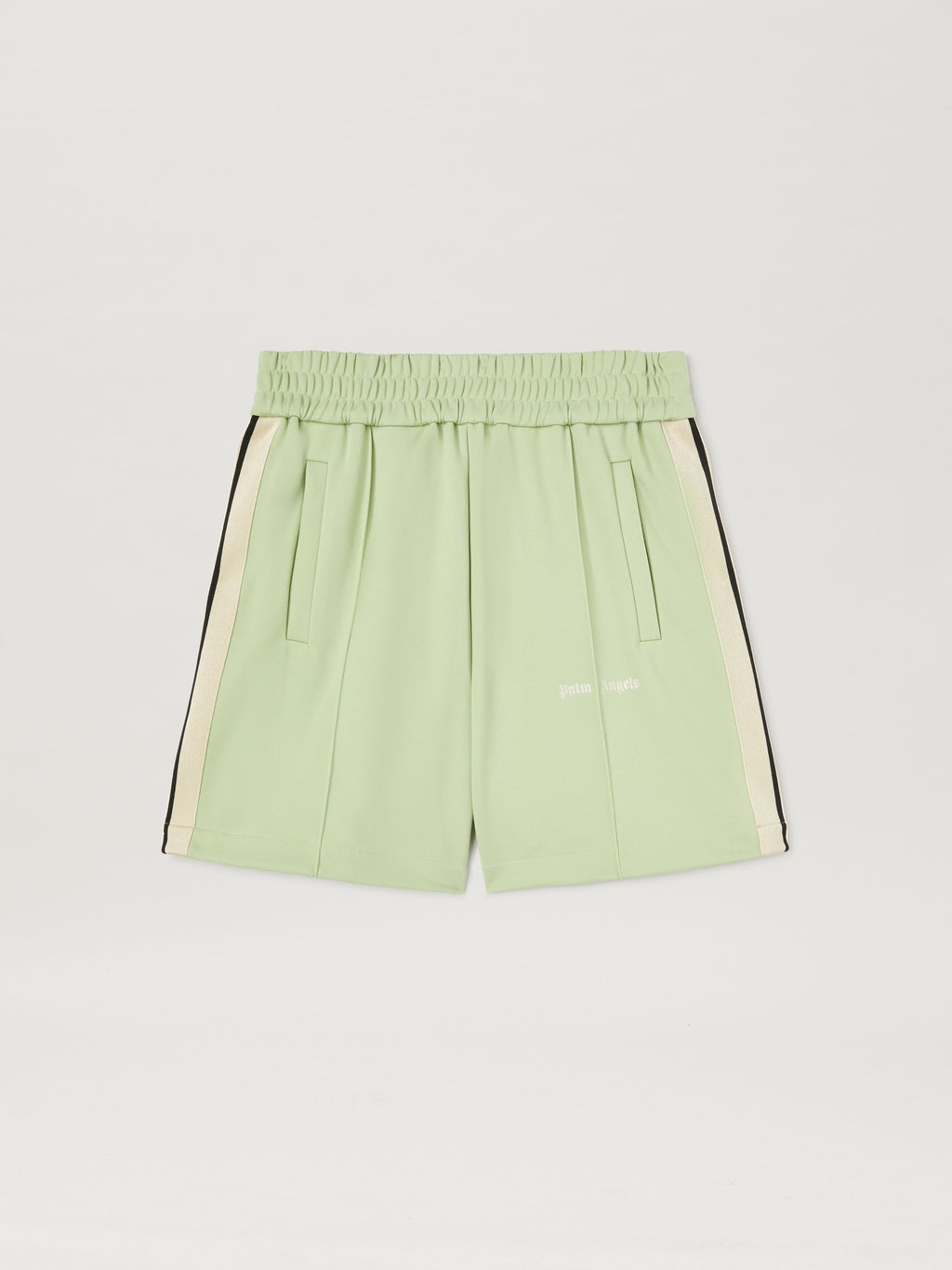 PALM ANGELS  CLASSIC LOGO TRACK SHORTS SAGE - OFF WHI SAGE - OFF WHITE PMCL004S25FAB001