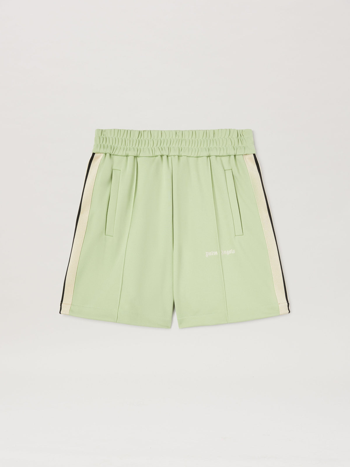 PALM ANGELS  CLASSIC LOGO TRACK SHORTS SAGE - OFF WHI SAGE - OFF WHITE PMCL004S25FAB001