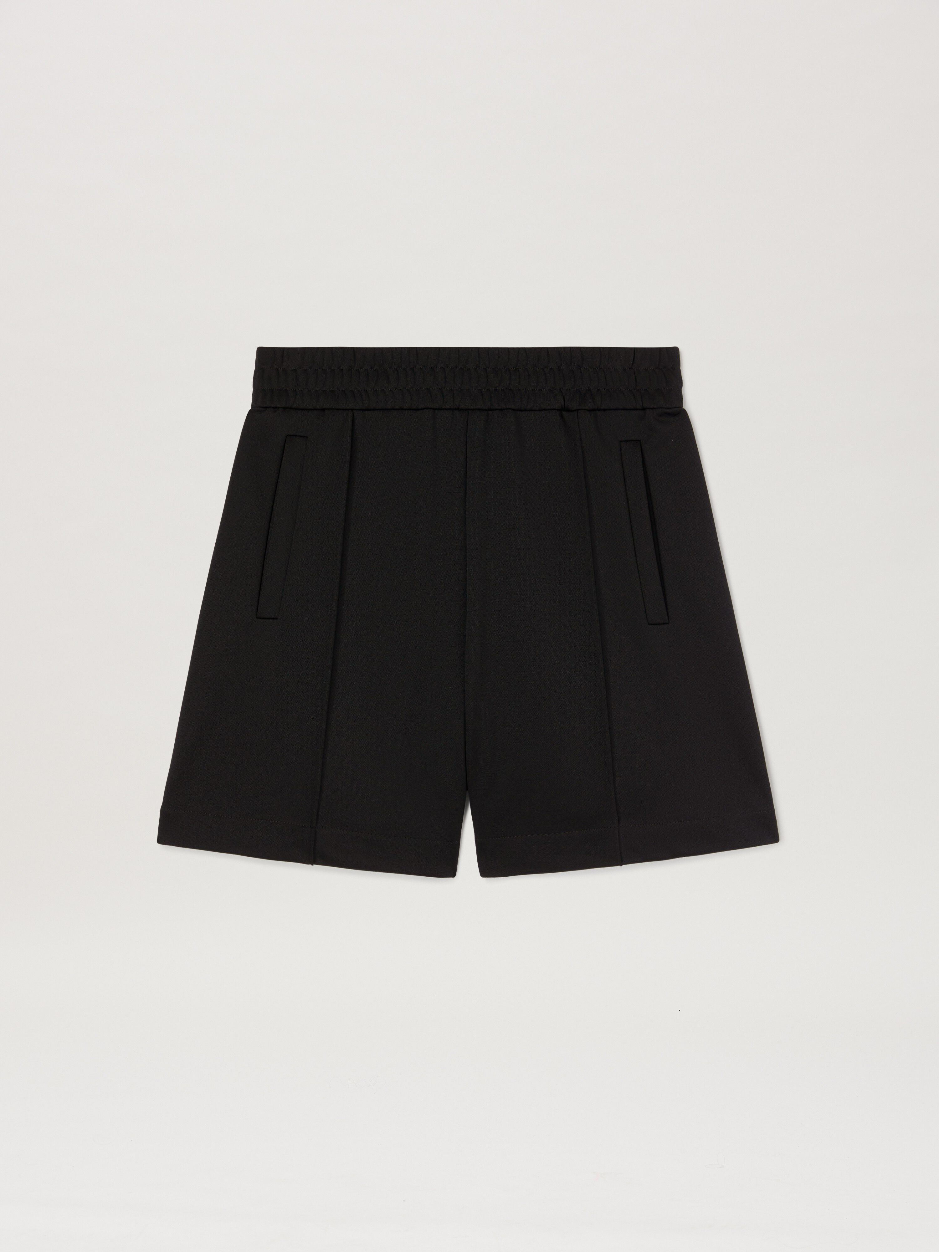 PALM ANGELS  BACK CURVED LOGO TRACK SHORTS BLACK - OF BLACK - OFF WHITE PMCL008S25FAB001