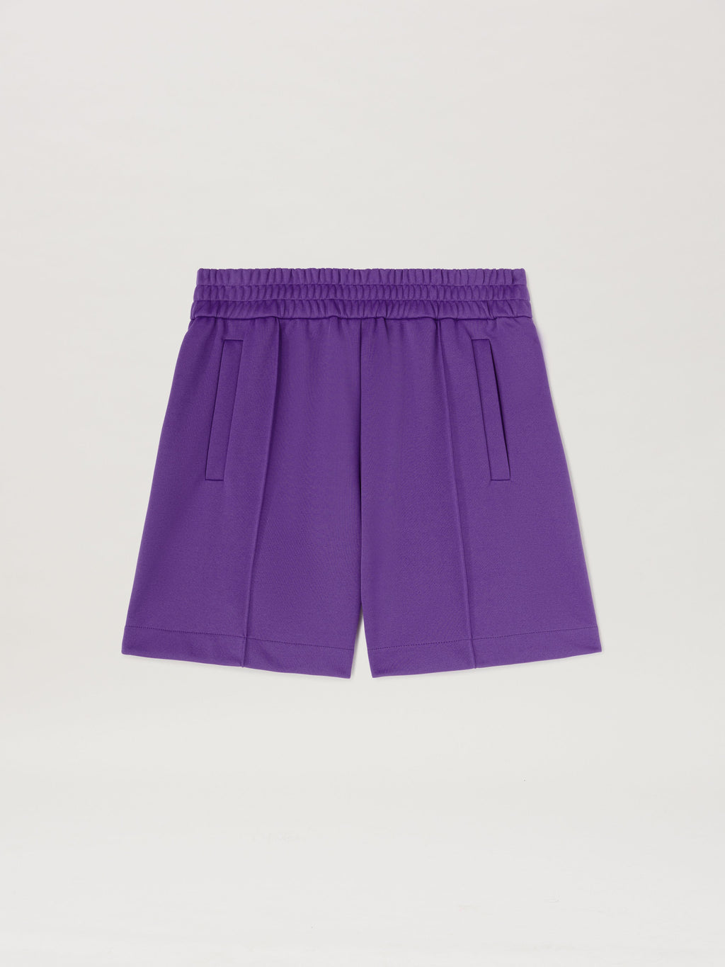 PALM ANGELS  BACK CURVED LOGO TRACK SHORTS PURPLE - O PURPLE - OFF WHITE PMCL008S25FAB001