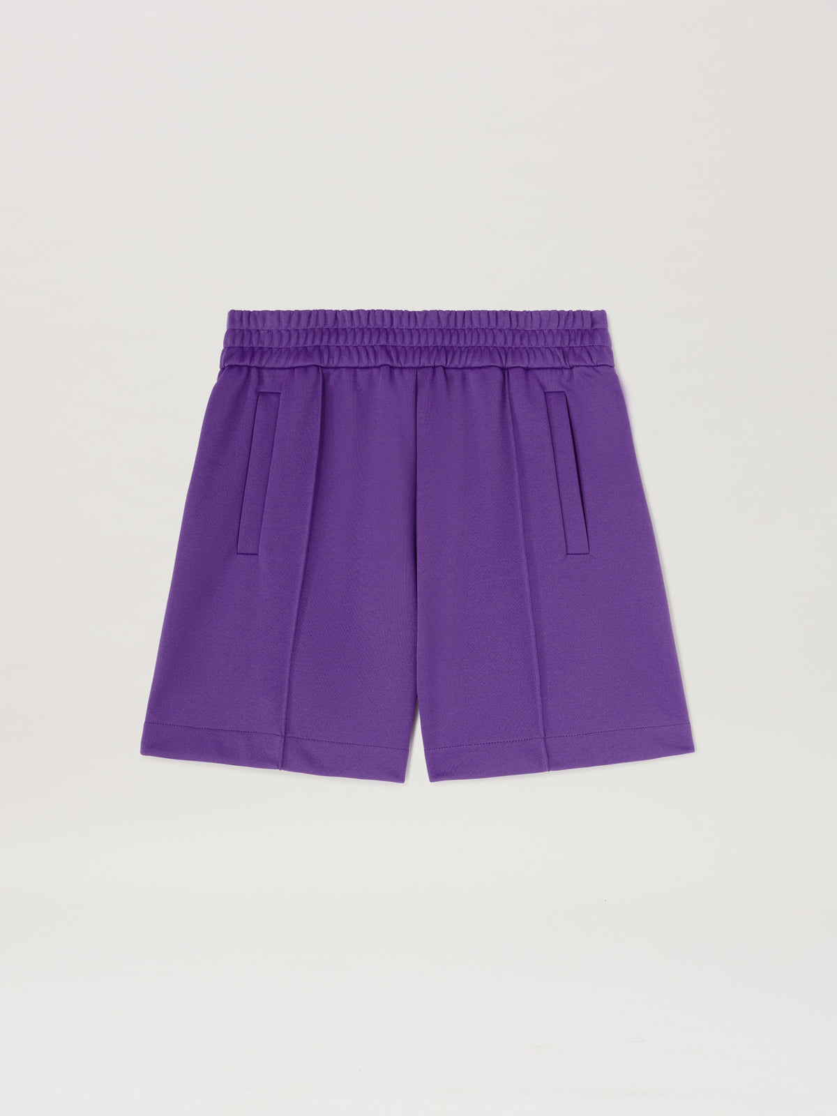 PALM ANGELS  BACK CURVED LOGO TRACK SHORTS PURPLE - O PURPLE - OFF WHITE PMCL008S25FAB001