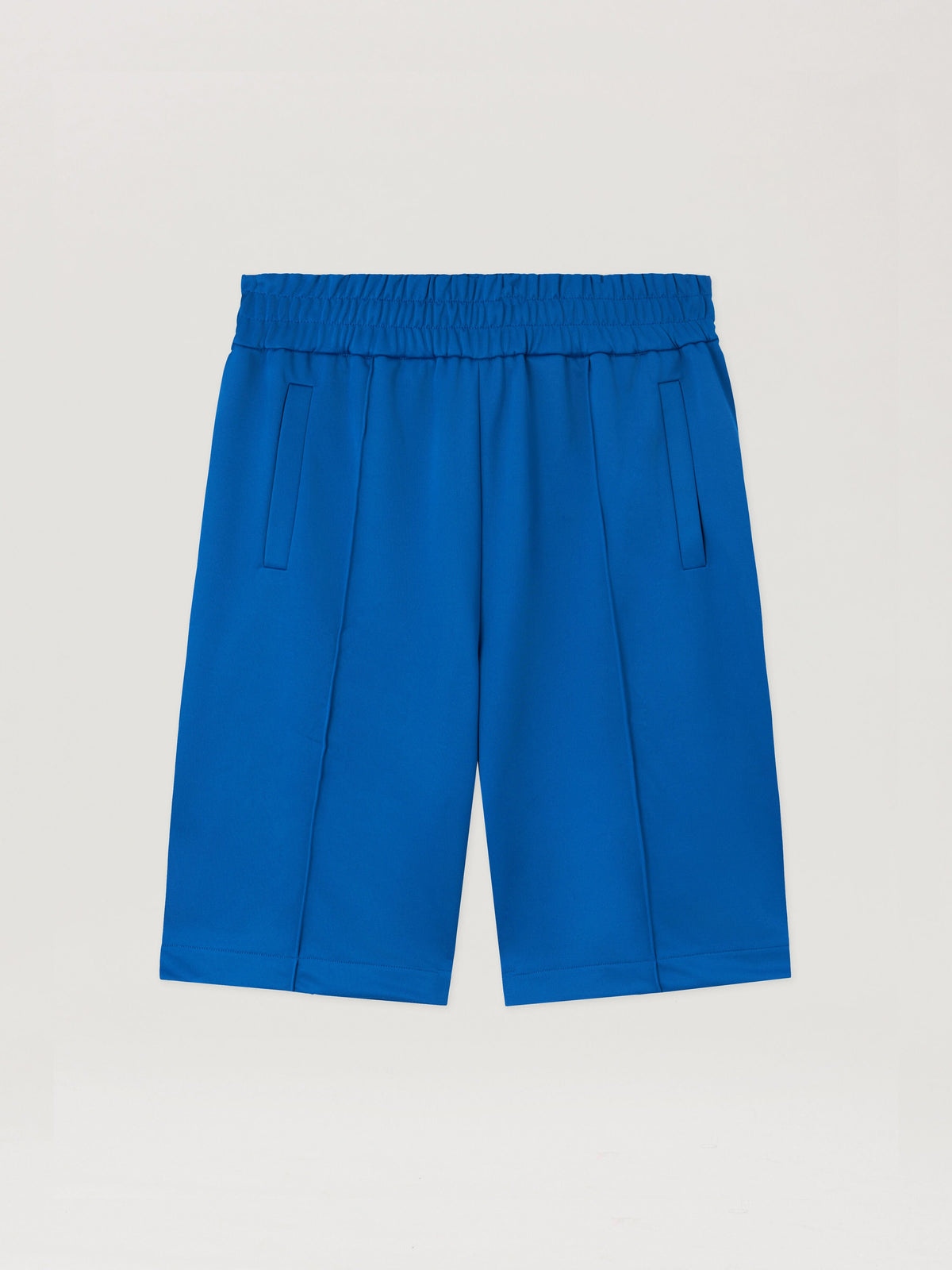 PALM ANGELS B Curved Logo Track Shorts COBALT BLUE BLACK PMCL00AS26FAB001
