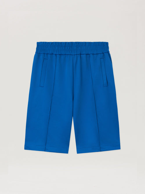 PALM ANGELS B Curved Logo Track Shorts COBALT BLUE BLACK PMCL00AS26FAB001