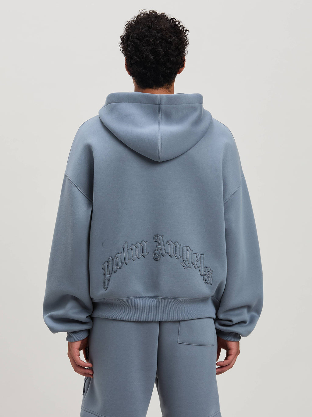 PALM ANGELS  CURVED LOGO NEOPRENE BOMBER GREY - GREY PMEA292S25FAB001