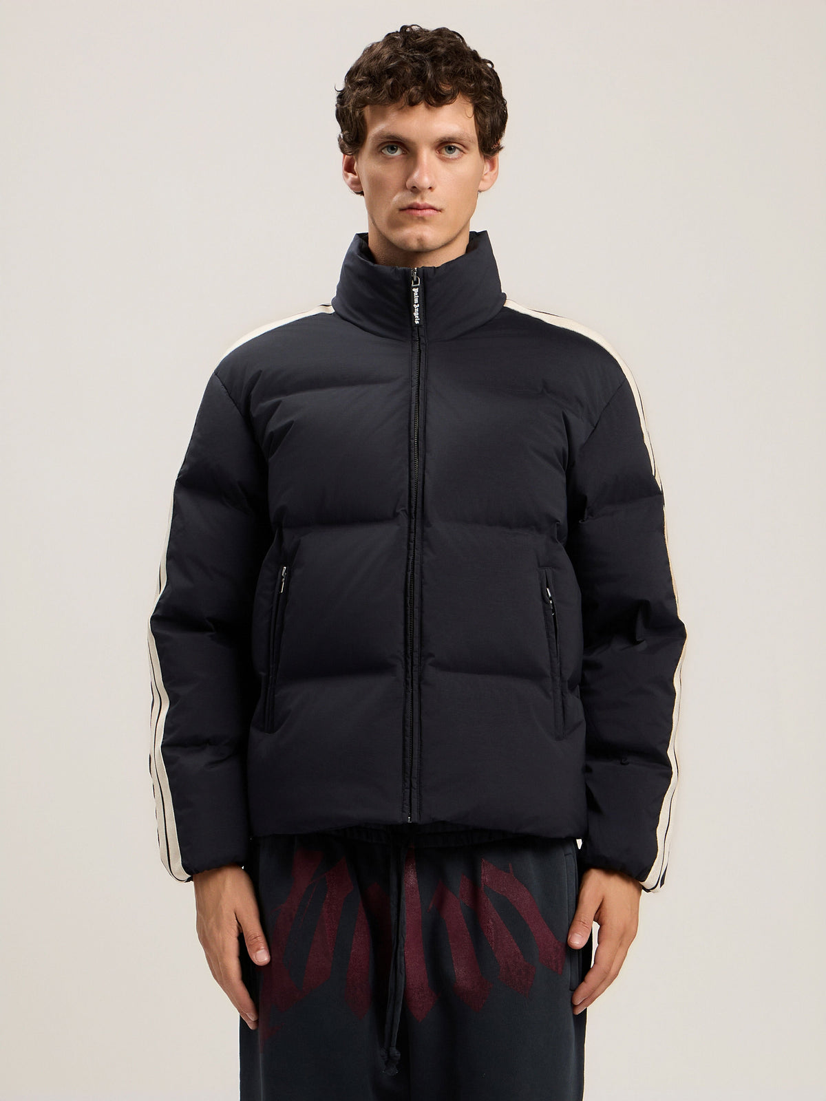 PALM ANGELS Classic Logo Track Down Jacket BLACK TOFU PMED057S26FAB002