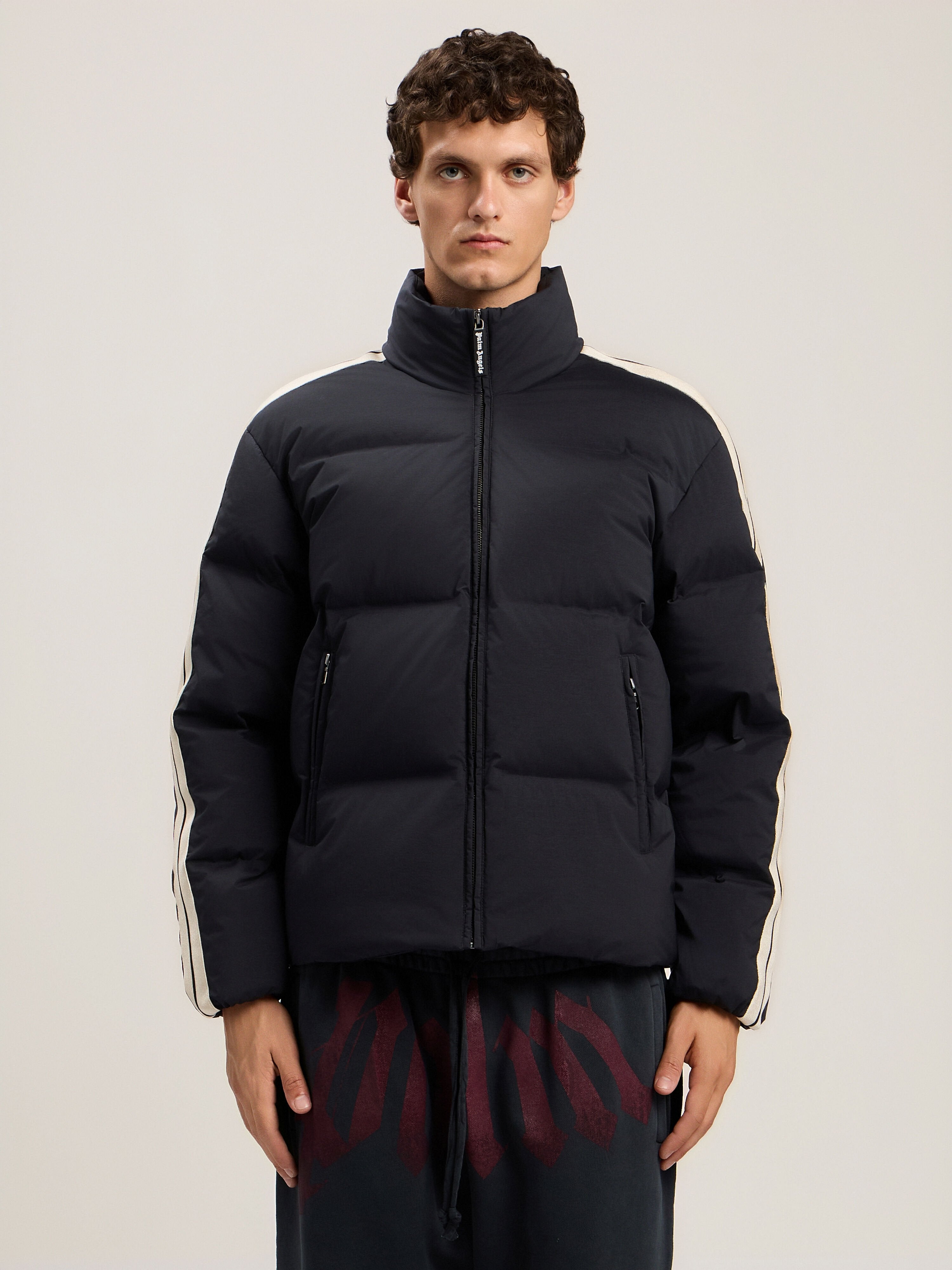 PALM ANGELS Classic Logo Track Down Jacket BLACK TOFU PMED057S26FAB002
