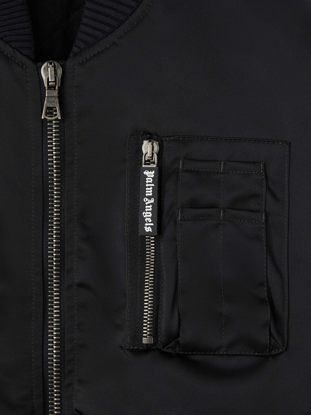 PALM ANGELS  CURVED LOGO BOMBER BLACK - BLACK PMEH033S25FAB001