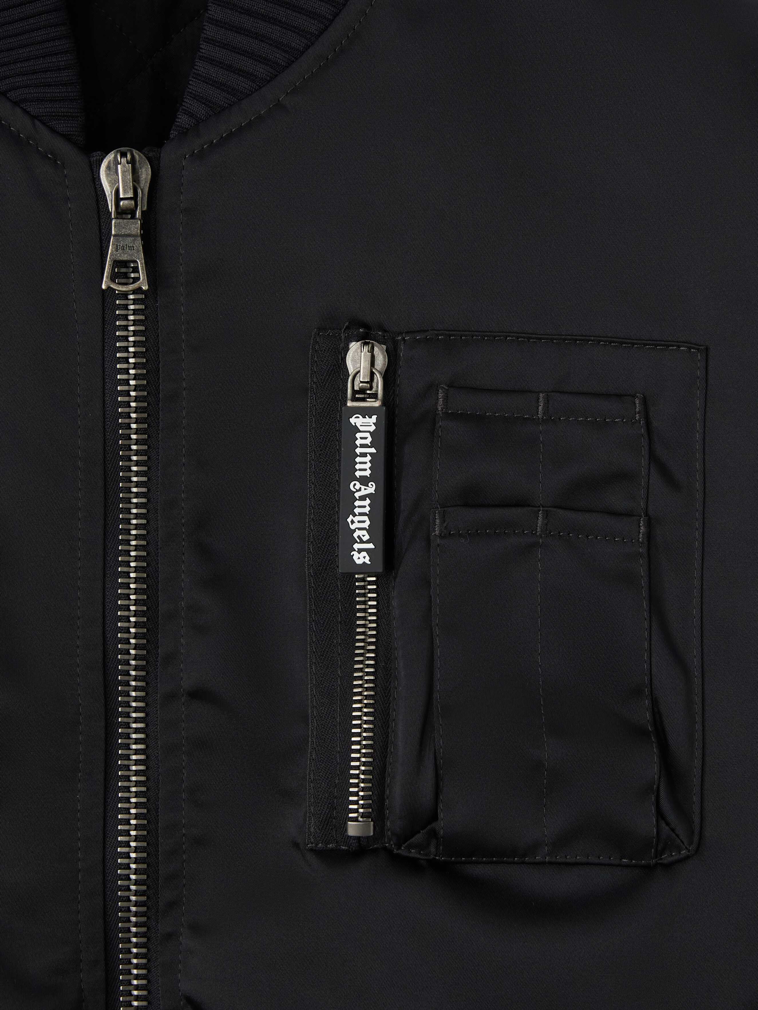 PALM ANGELS  CURVED LOGO BOMBER BLACK - BLACK PMEH033S25FAB001