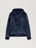 PALM ANGELS  CURVED LOGO CLOUDY BOMBER INDIGO BLUE - INDIGO BLUE - INDIGO BLUE PMEH035S25FAB002