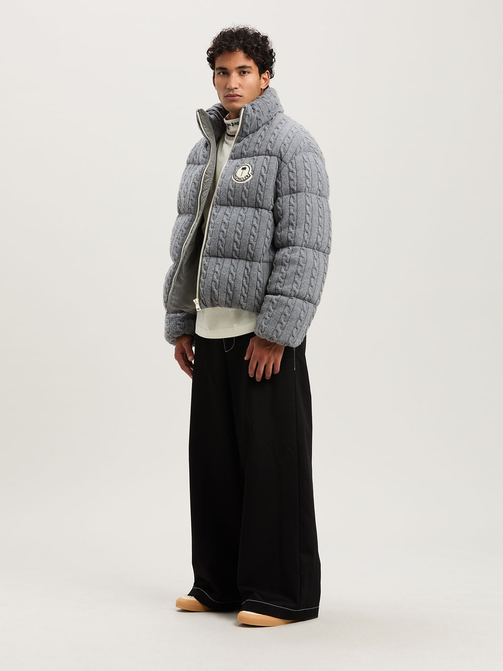 PALM ANGELS   GREY - WHITE PMEJ007T25KNI001