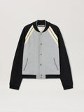 PALM ANGELS  CURVED LOGO TRACK VARSITY GREY MELANGE - GREY MELANGE - BLACK PMEK010S25FAB001