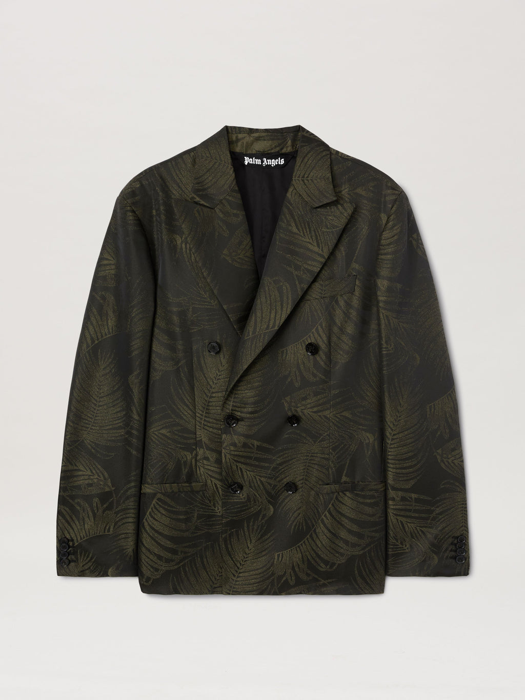 PALM ANGELS  PALMS JACQUARD DB BLAZER MILITARY GREEN MILITARY GREEN - MILITARY GREEN PMEN050S25FAB001