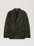 PALM ANGELS  PALMS JACQUARD DB BLAZER MILITARY GREEN MILITARY GREEN - MILITARY GREEN PMEN050S25FAB001