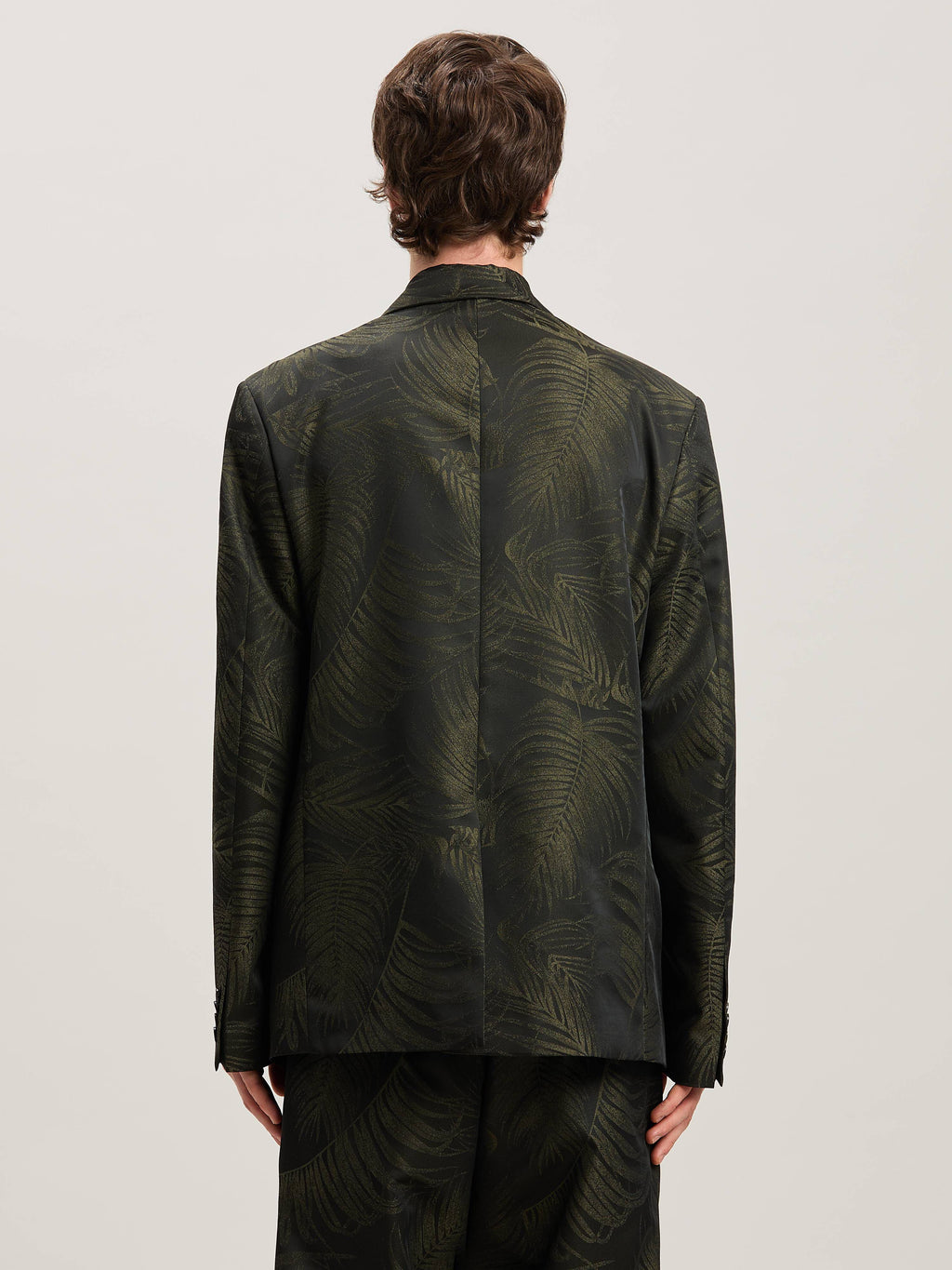 PALM ANGELS  PALMS JACQUARD DB BLAZER MILITARY GREEN MILITARY GREEN - MILITARY GREEN PMEN050S25FAB001