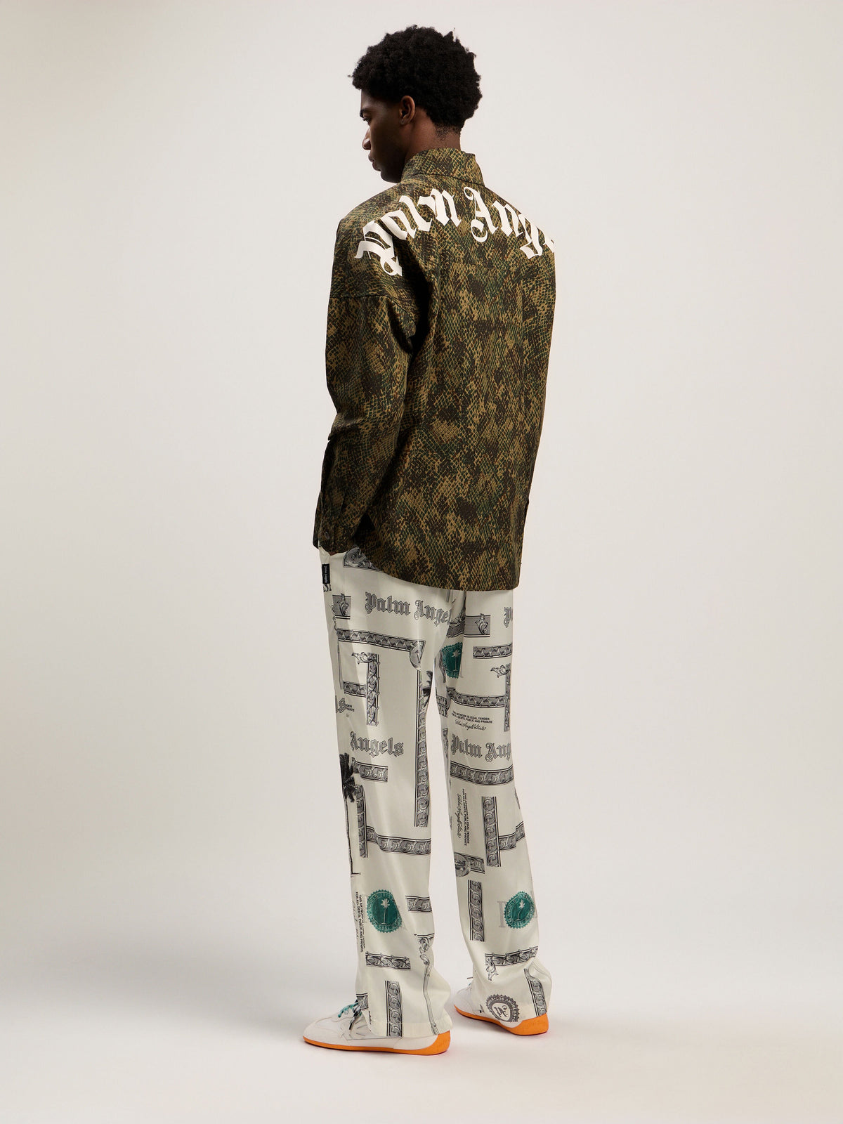 PALM ANGELS  GREEN - OFF WHITE PMES002F25FAB002