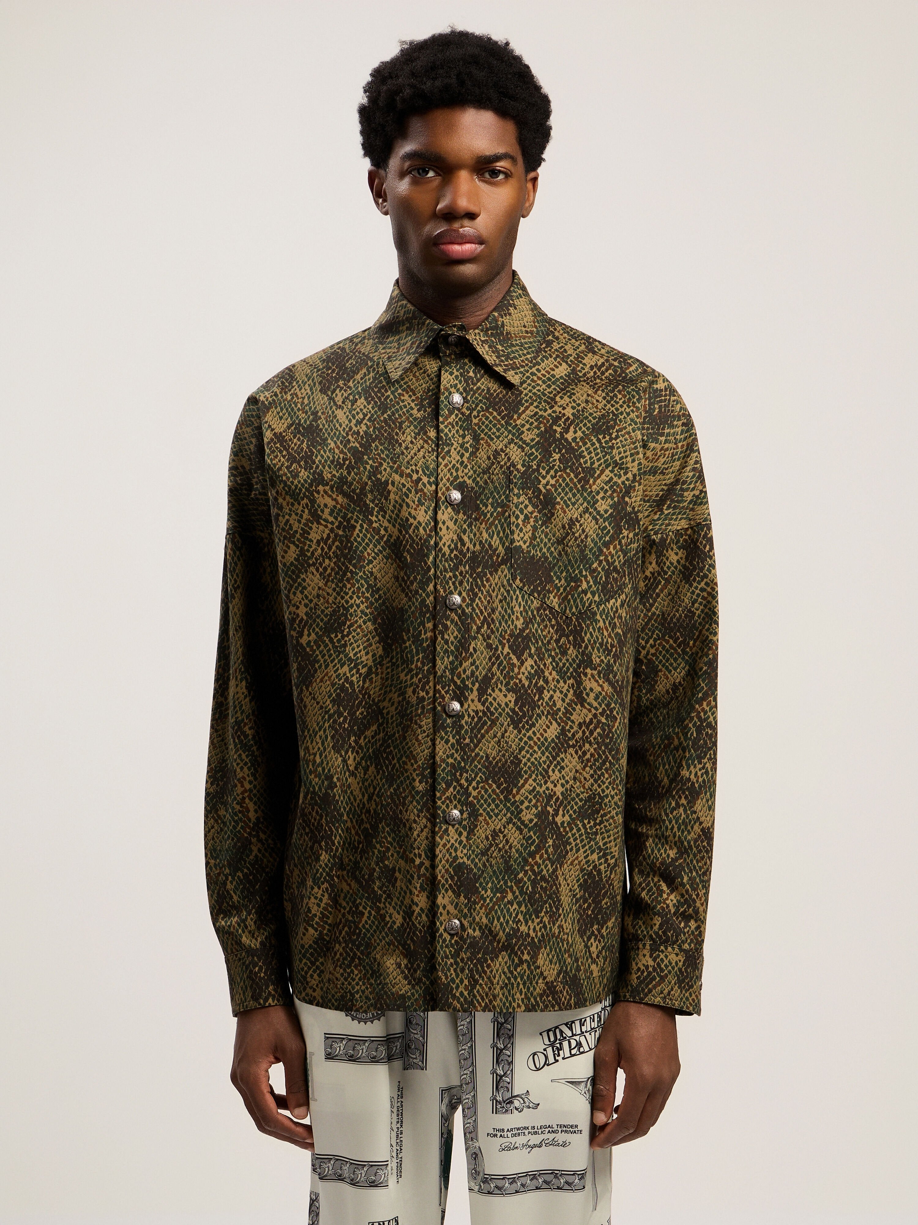PALM ANGELS  GREEN - OFF WHITE PMES002F25FAB002
