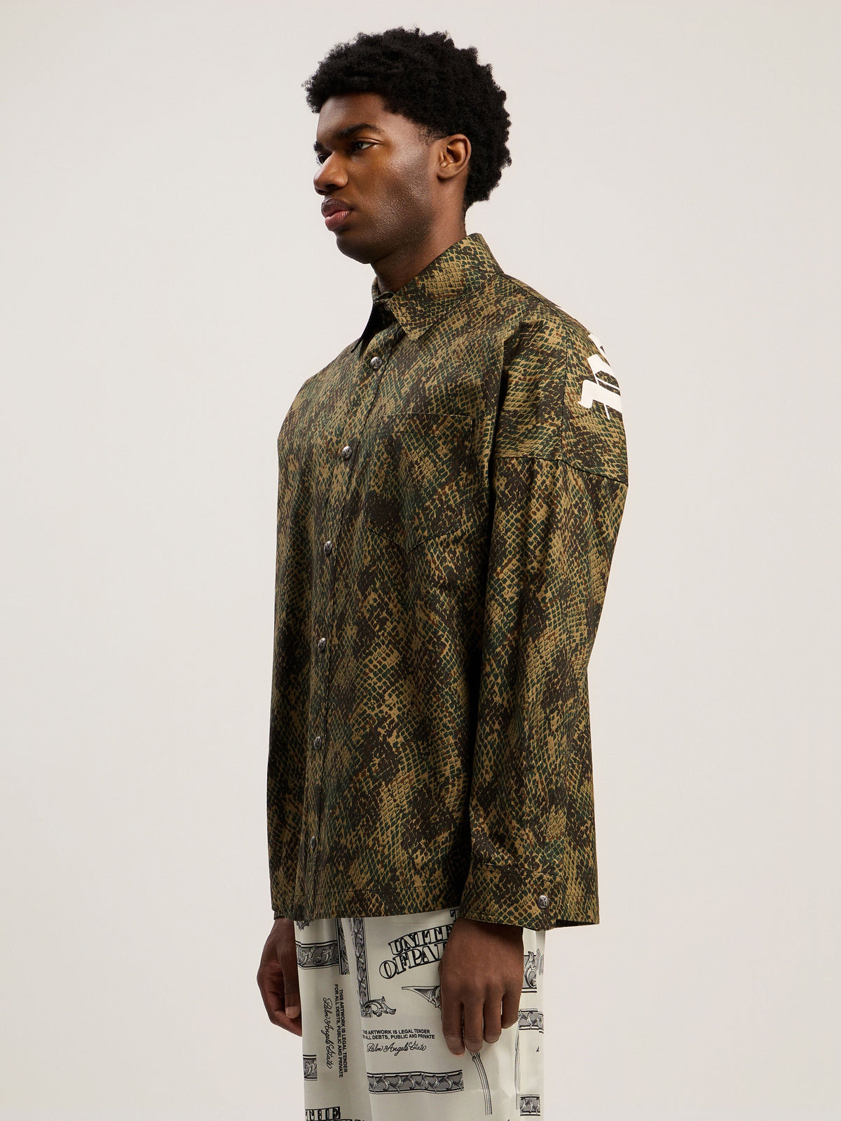 PALM ANGELS  GREEN - OFF WHITE PMES002F25FAB002