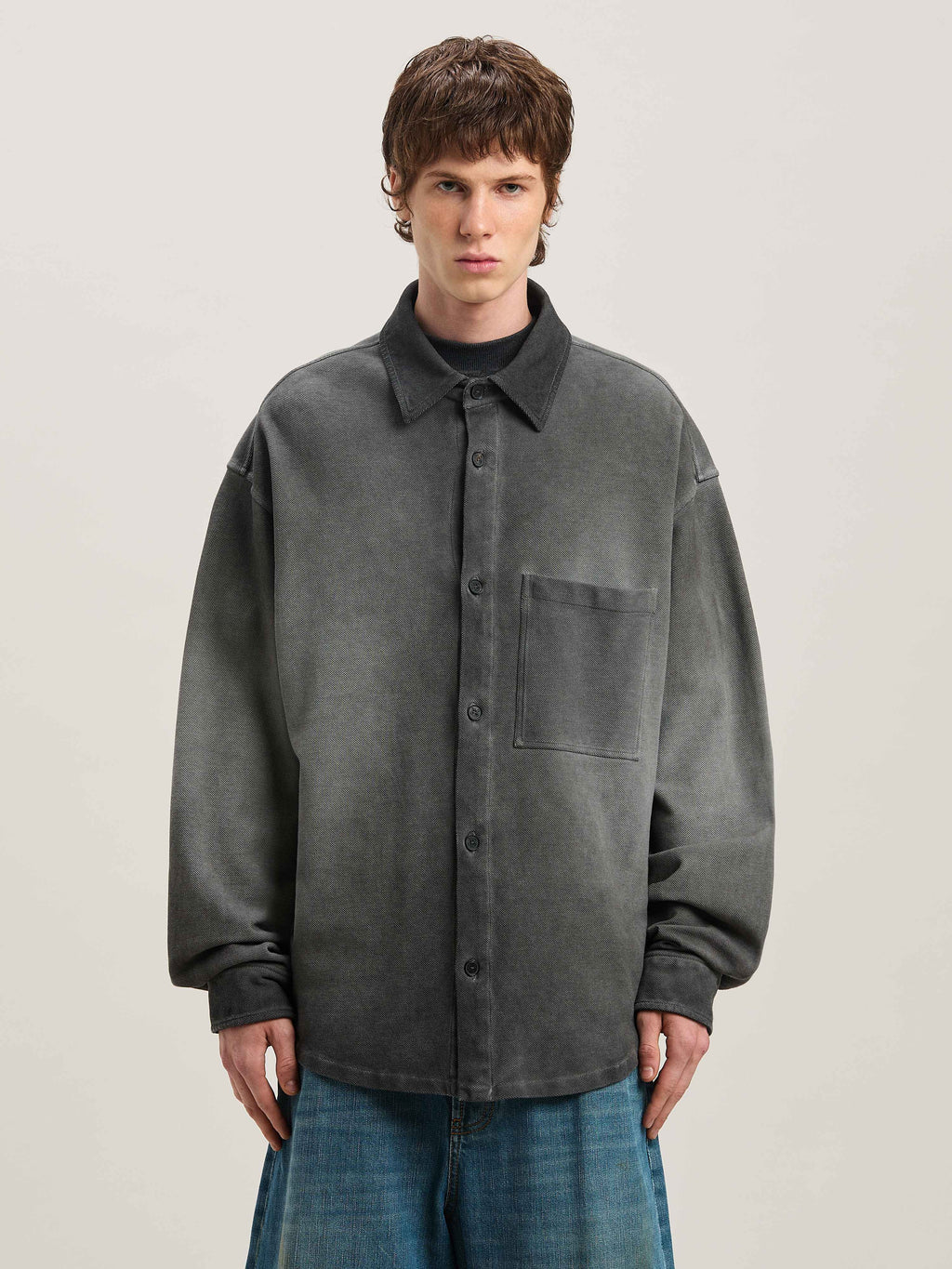 PALM ANGELS  GD CLASSIC LOGO OVERSHIRT BLACK - BLACK PMES039S25FAB001