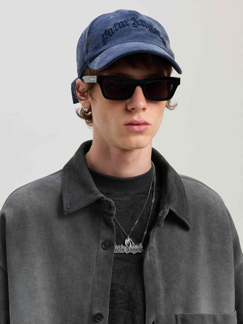 PALM ANGELS  GD CLASSIC LOGO OVERSHIRT BLACK - BLACK PMES039S25FAB001