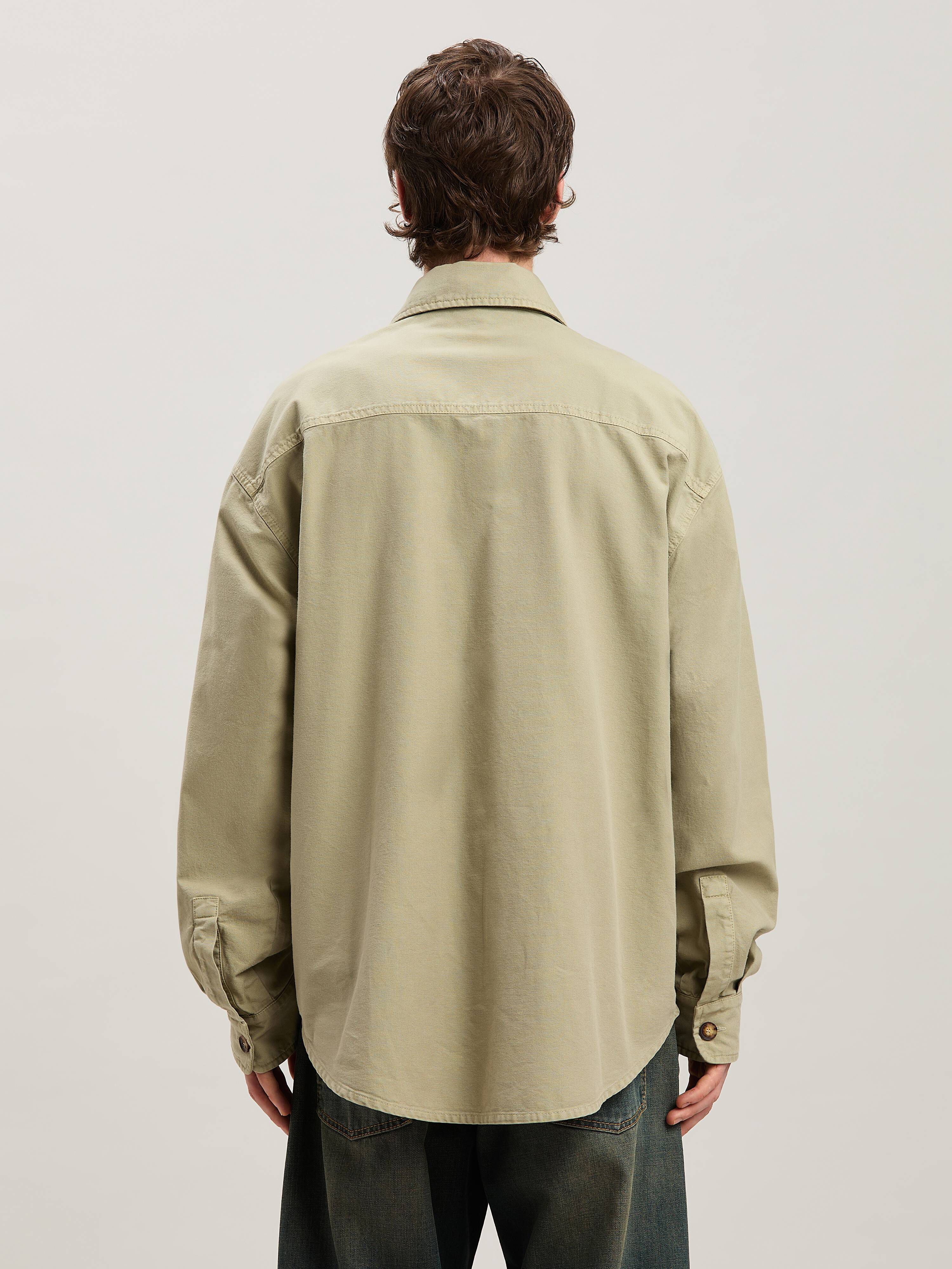 PALM ANGELS  CAMEL FLAME LOGO OVERSHIRT CAMEL - CAMEL PMES043S25FAB001