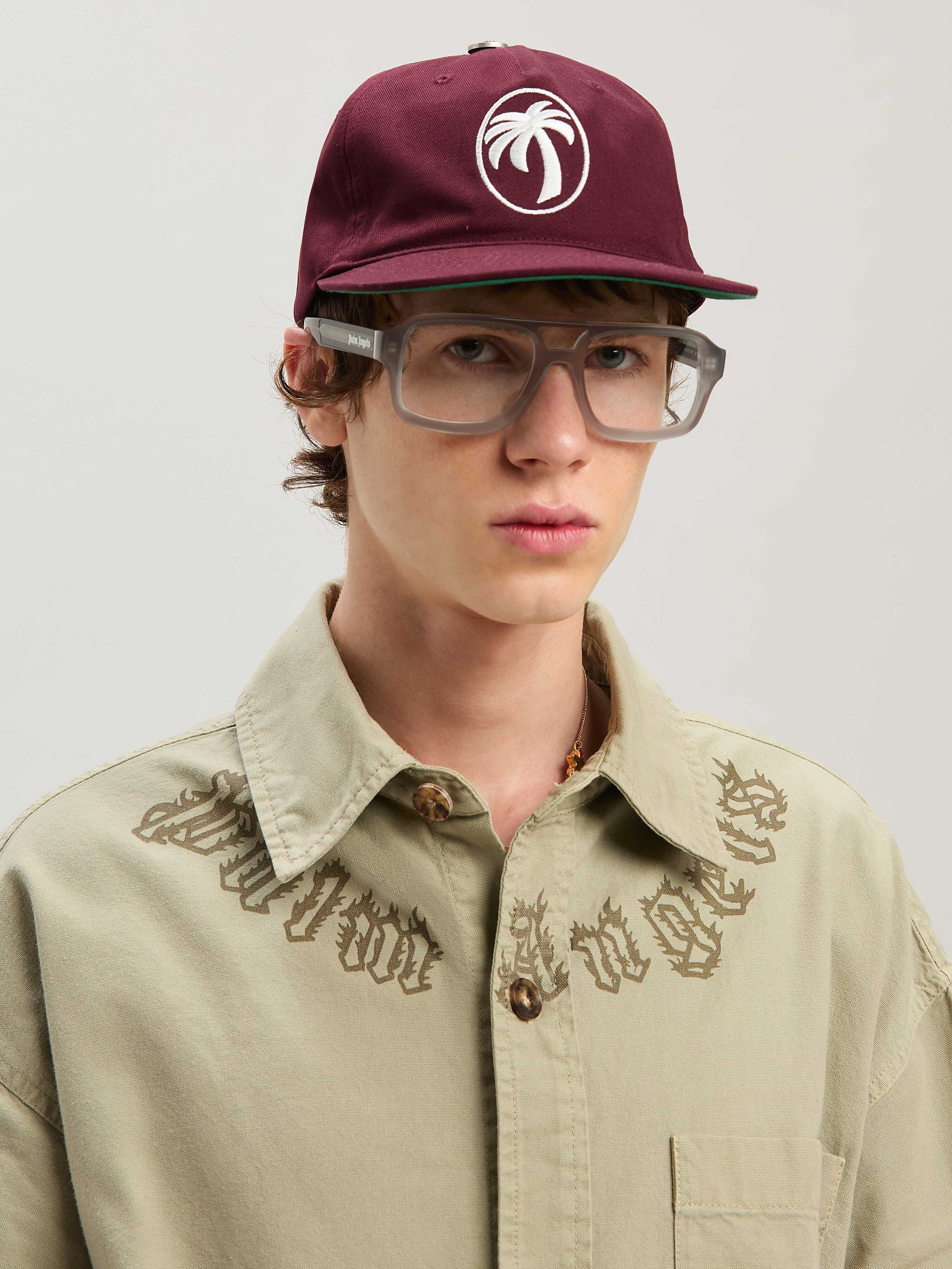 PALM ANGELS  CAMEL FLAME LOGO OVERSHIRT CAMEL - CAMEL PMES043S25FAB001