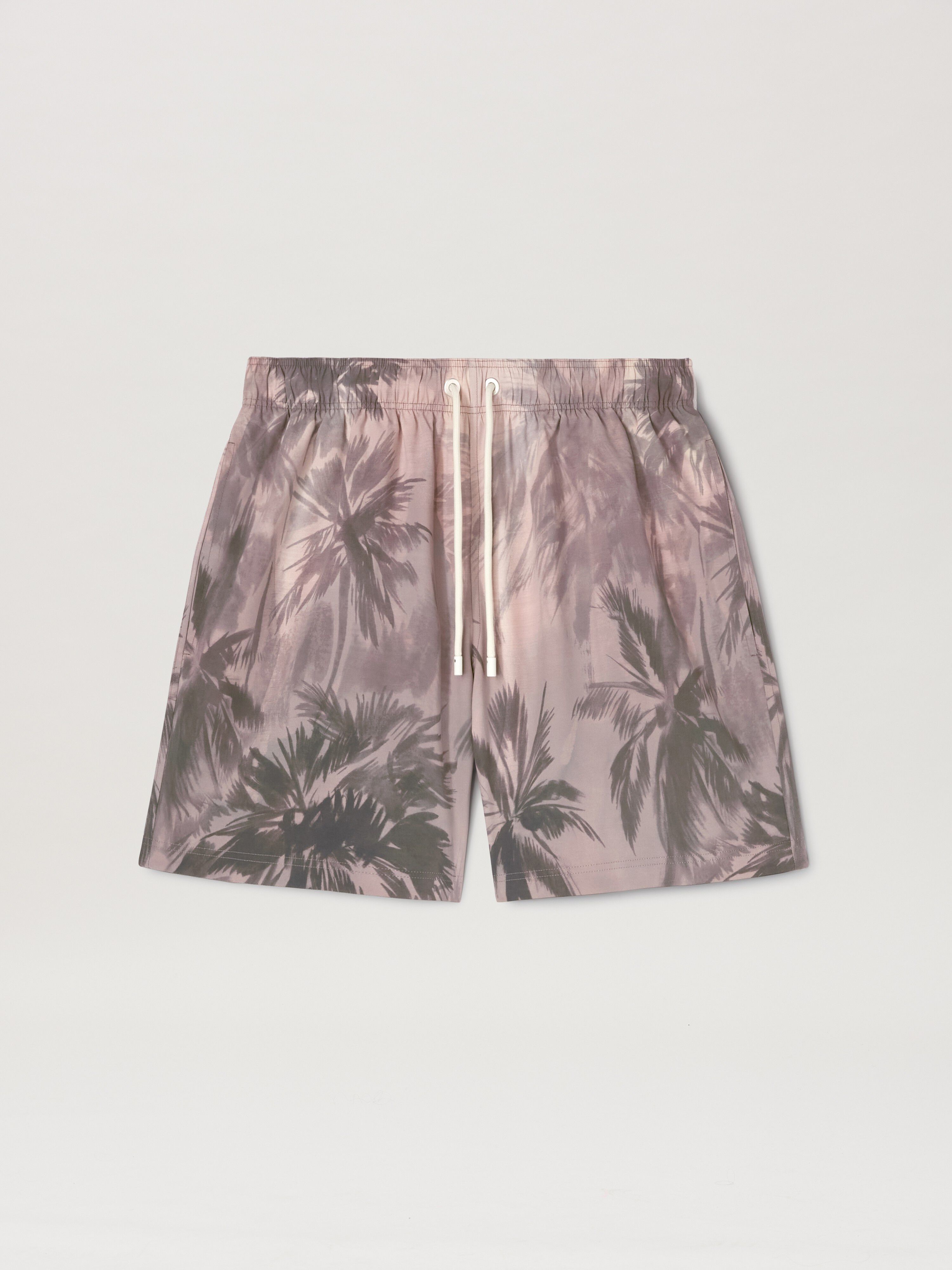 PALM ANGELS  SUNSET PALMS SWIMSHORTS BEIGE - BLACK PMFD012S25FAB002