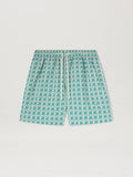 PALM ANGELS  PA DIAMONDS SWIMSHORTS GREEN - IVORY PMFD012S25FAB004