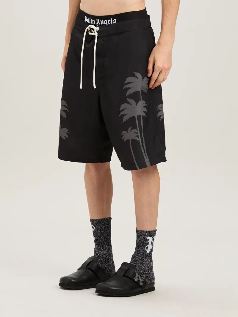 PALM ANGELS  PALMS SWIMSHORTS BLACK - BLACK PMFD017S25FAB003