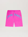 PALM ANGELS  CURVED LOGO SWIMSHORTS FUCHSIA - LIGHT B FUCHSIA - LIGHT BLUE PMFD018S25FAB001