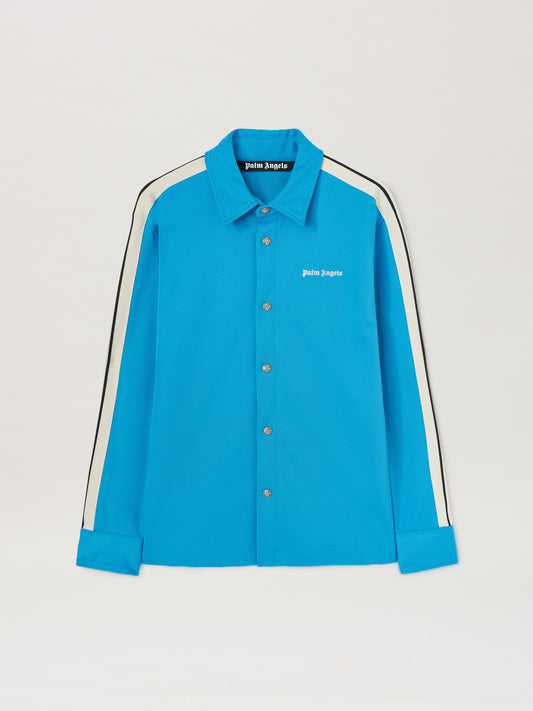 PALM ANGELS  CLASSIC LOGO TRACK SHIRT LIGHT BLUE - OF LIGHT BLUE - OFF WHITE PMGA104S25FAB001
