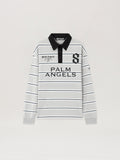 PALM ANGELS Palm Sport Long-Sleeved Polo Shirt MELANGE GREY BLACK PMGC01DS26FAB001