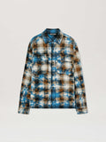 PALM ANGELS  CURVED LOGO CHECK SHIRT LS LIGHT BLUE - LIGHT BLUE - OFF WHITE PMGE043S25FAB003