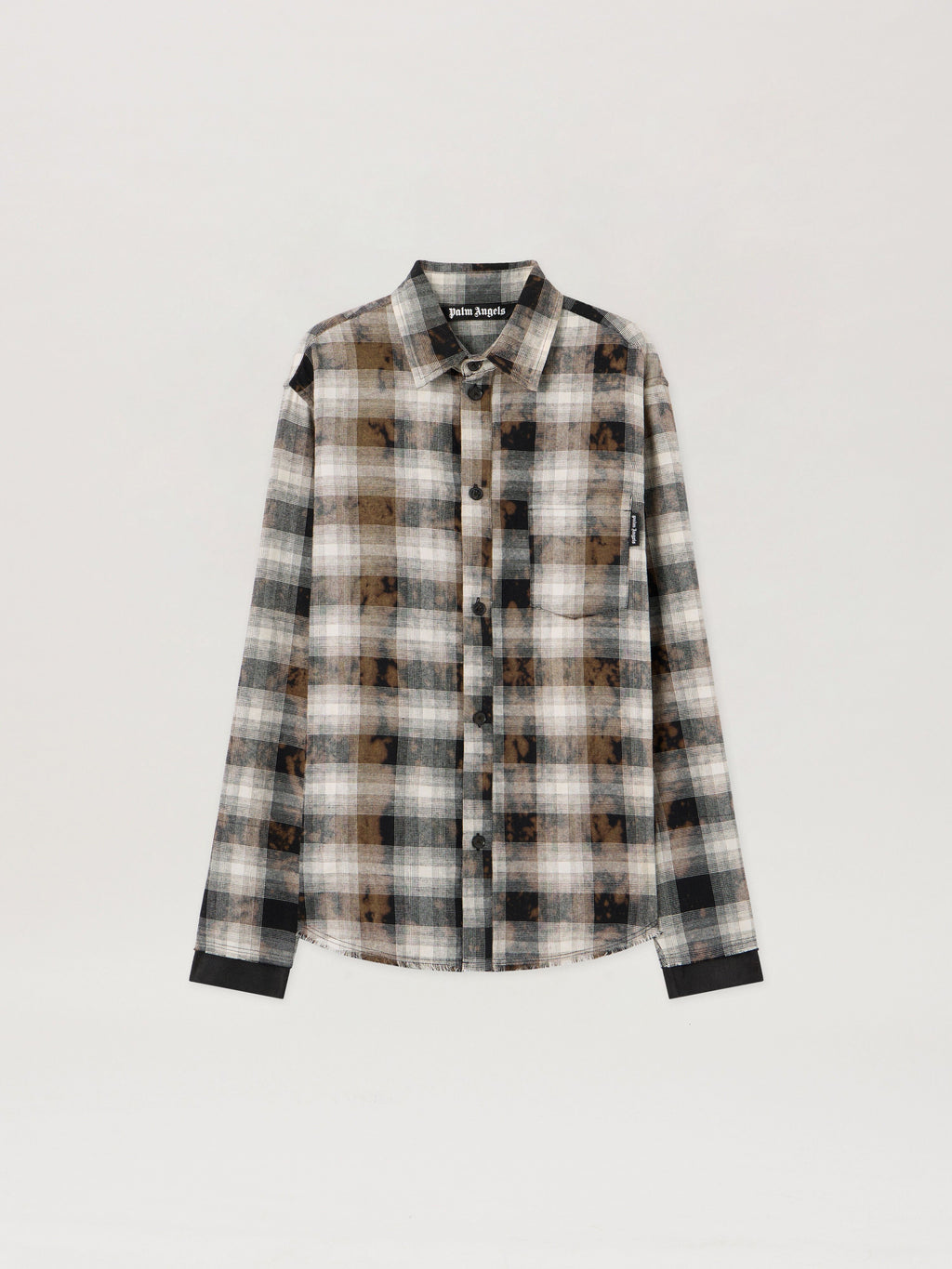PALM ANGELS Classic Logo Check Shirt BLACK OFF WHITE PMGE04DS26FAB001