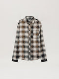 PALM ANGELS Classic Logo Check Shirt BLACK OFF WHITE PMGE04DS26FAB001