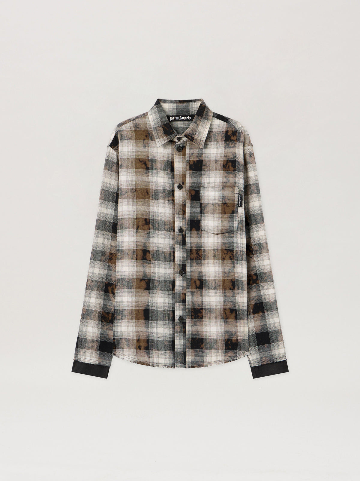 PALM ANGELS Classic Logo Check Shirt BLACK OFF WHITE PMGE04DS26FAB001