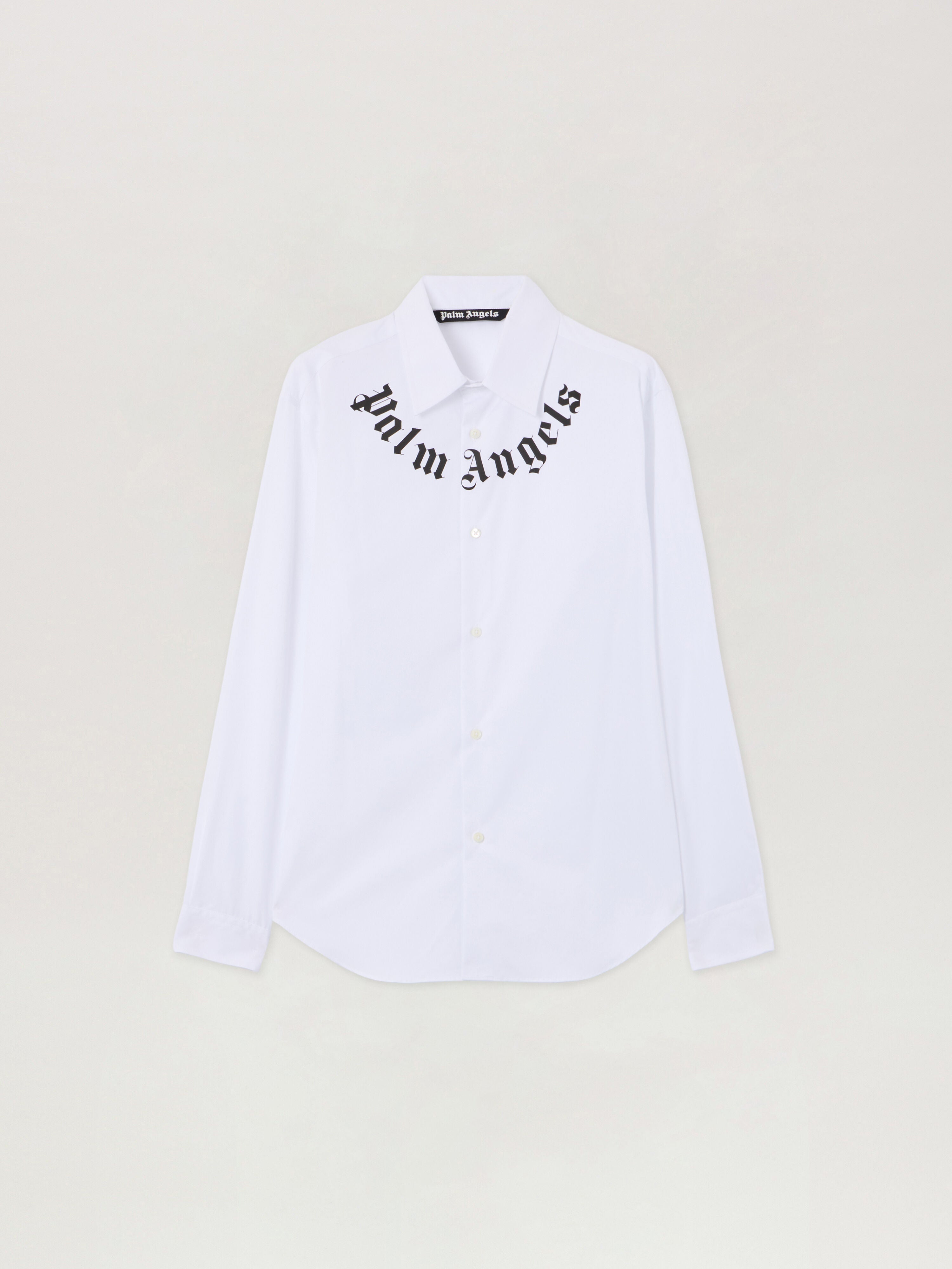 PALM ANGELS Neck Logo Shirt OFF WHITE BLACK PMGE04KS26FAB001