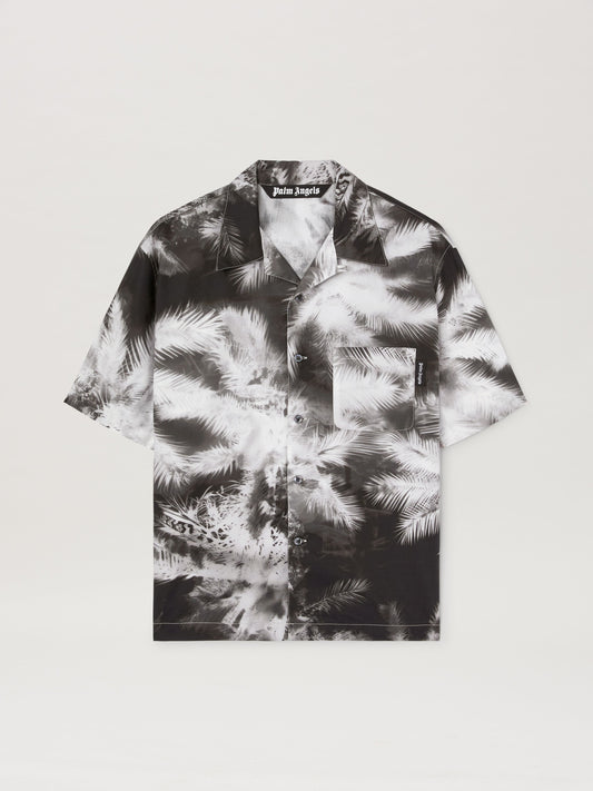 PALM ANGELS  BLACK BLUEPRINT PALMS SHIRT BLACK - OFF BLACK - OFF WHITE PMGG005S25FAB003