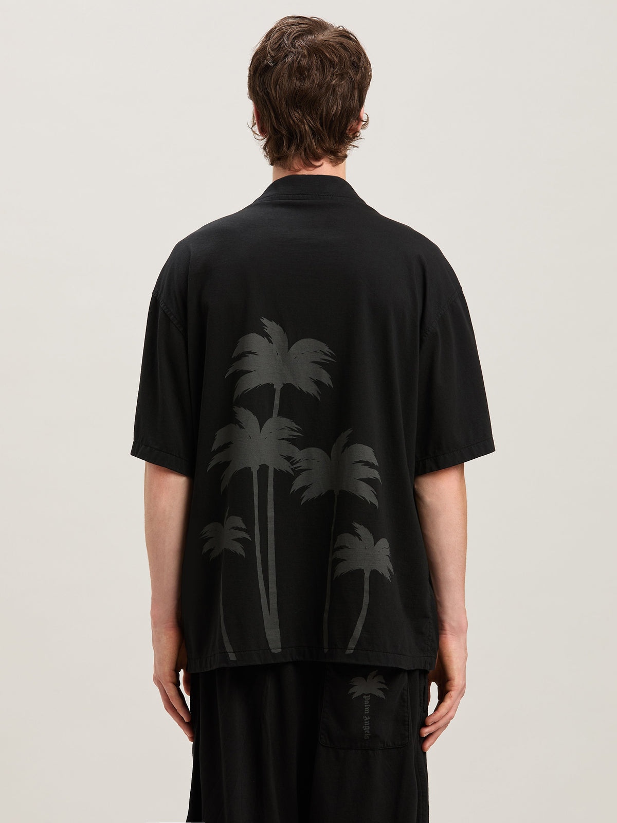 PALM ANGELS  PALMS BOWLING SHIRT SS BLACK - BLACK PMGG009S25FAB001