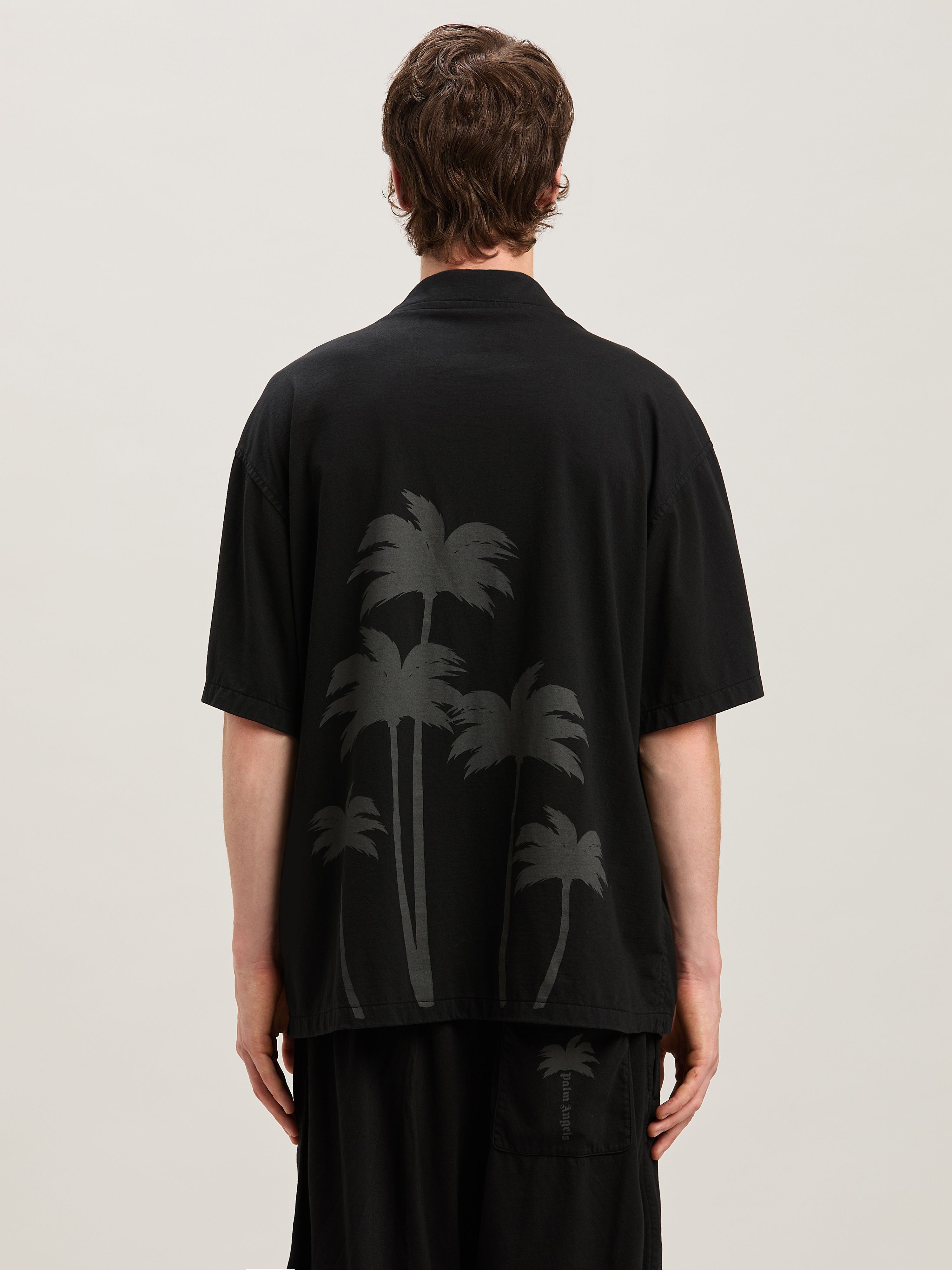 PALM ANGELS  PALMS BOWLING SHIRT SS BLACK - BLACK PMGG009S25FAB001
